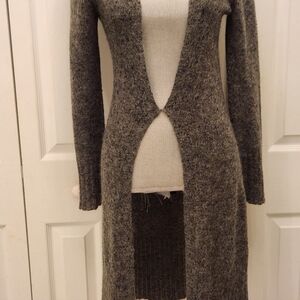 Express Women's Gray Mohair Open Front Duster Sweater